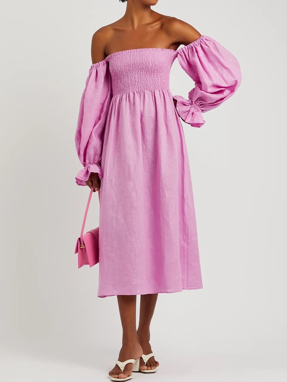 sleeper Atlanta 100% linen midi dress size small